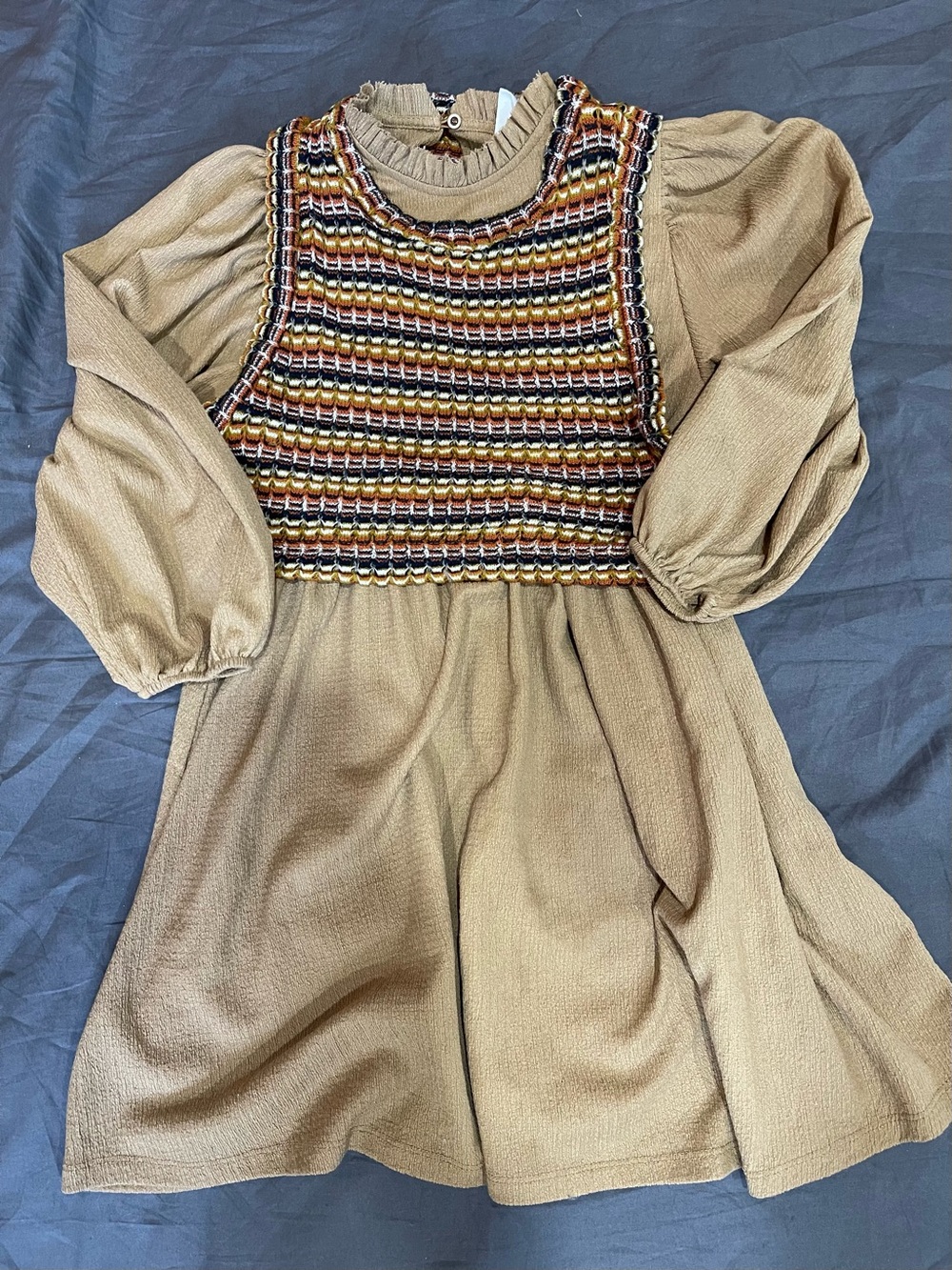 Zara Tan Girls Thanksgiving Dress